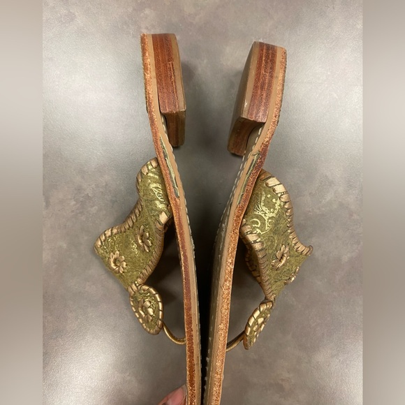 Jack Rogers Jacks Flat Sandals Gold Size 9 M - Picture 4 of 9